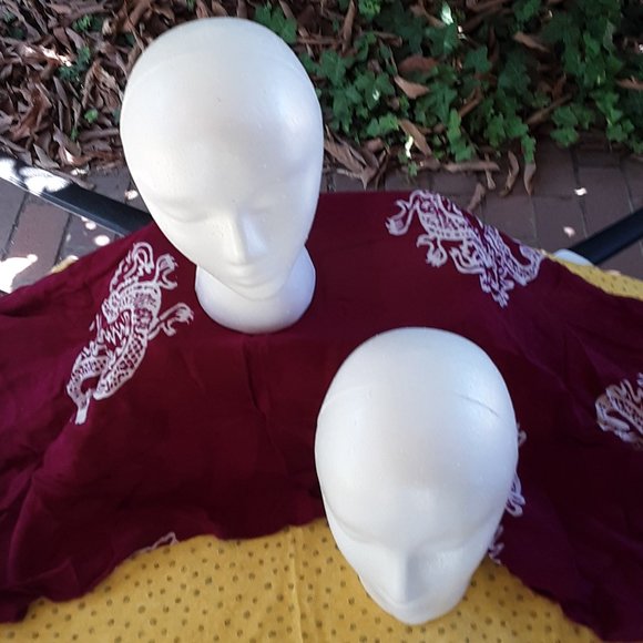 Styrofoam Heads Set of 2 Wigs Beauty Mannequin Dolls Crafts Display No Bundling - Picture 4 of 16